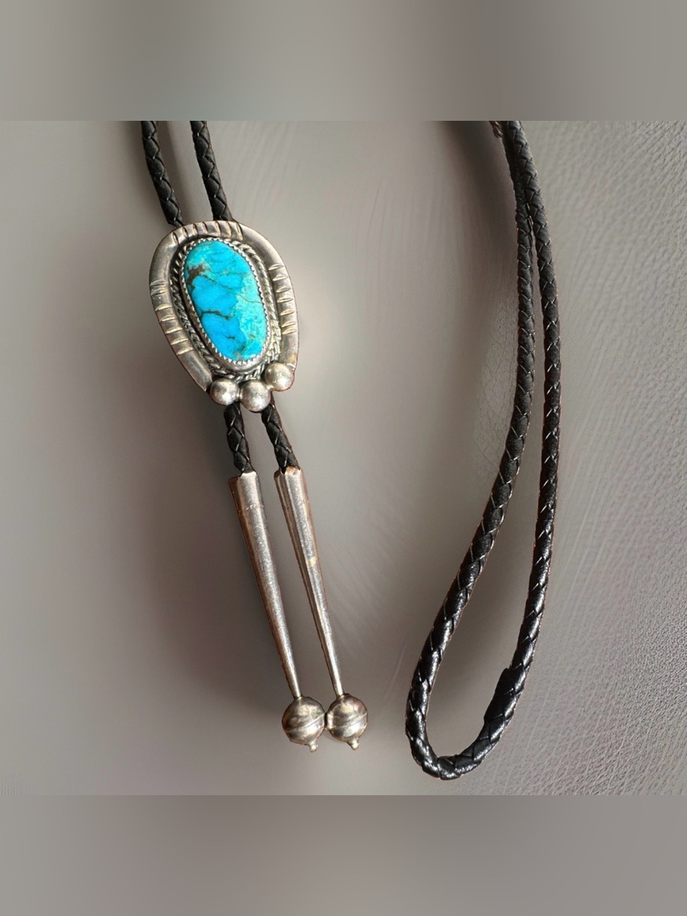 Kevin Yazzie Navajo Sterling Silver Bolo Tie Handmade